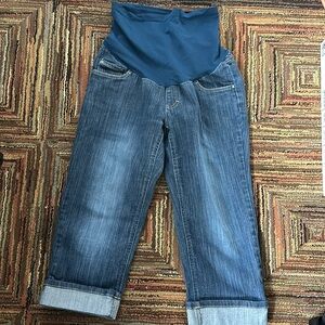 Oh Baby Motherhood Cuffed Maternity Jean Capris Size Medium